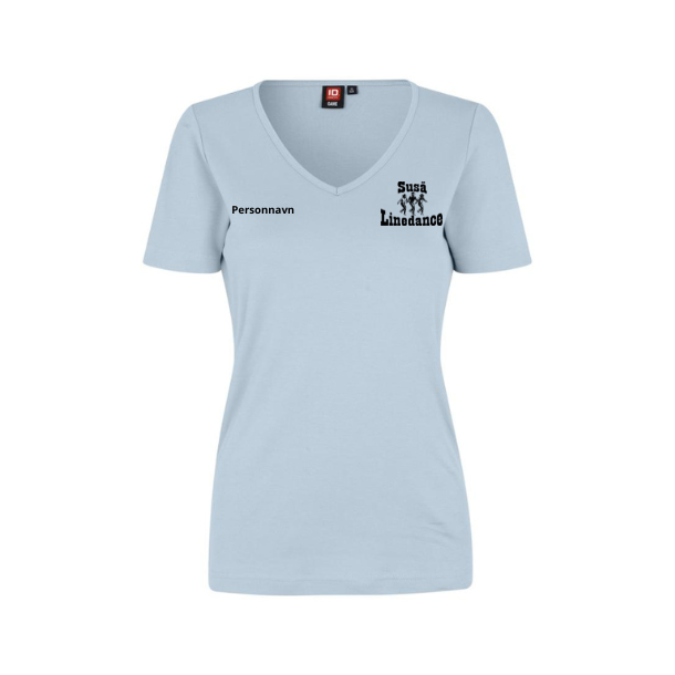 1b-SUL-ID-Interlock T-shirt | v-hals | dame-0506 fv.lys bl�